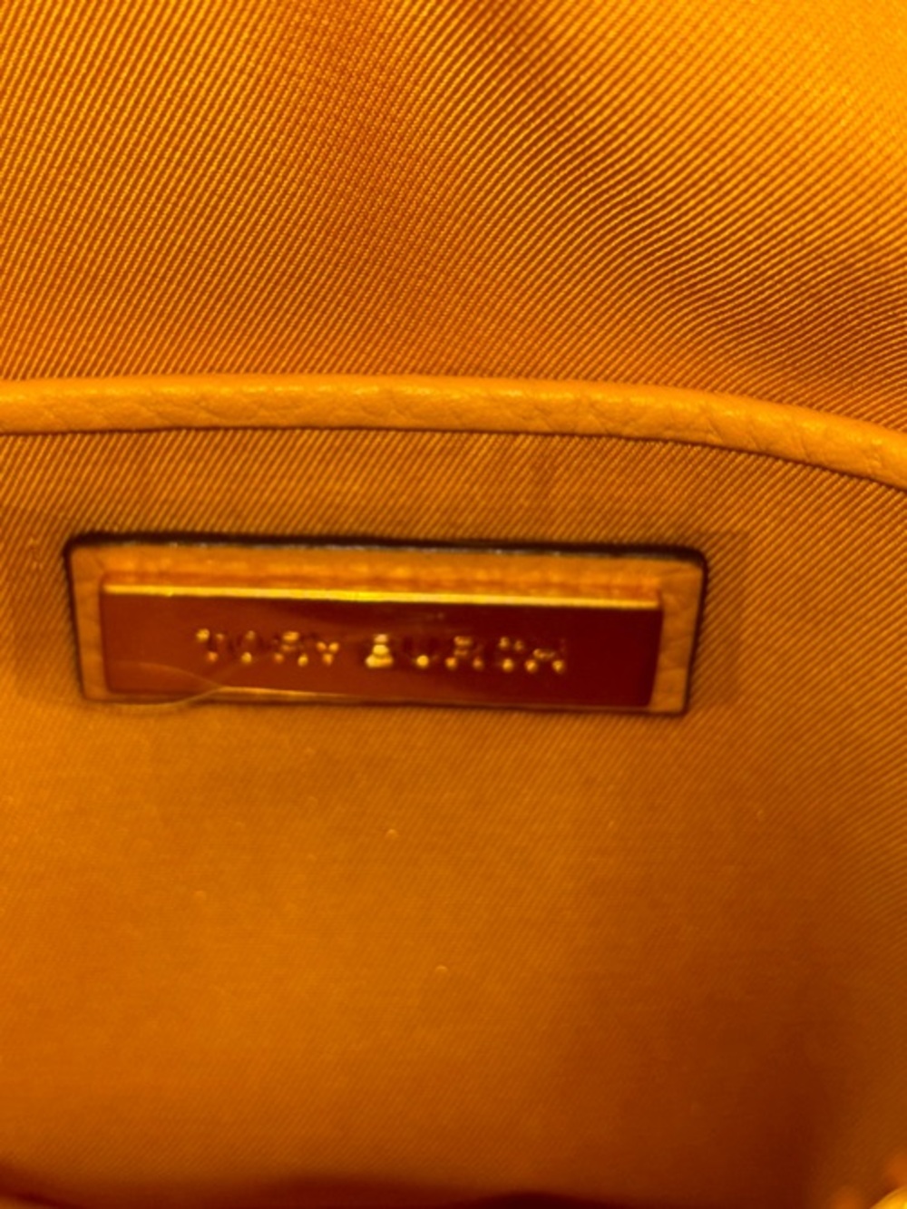 Tory Burch Sunshine Yellow Pebbled Leather Crossbody with Tassel - Picture 8 of 11
